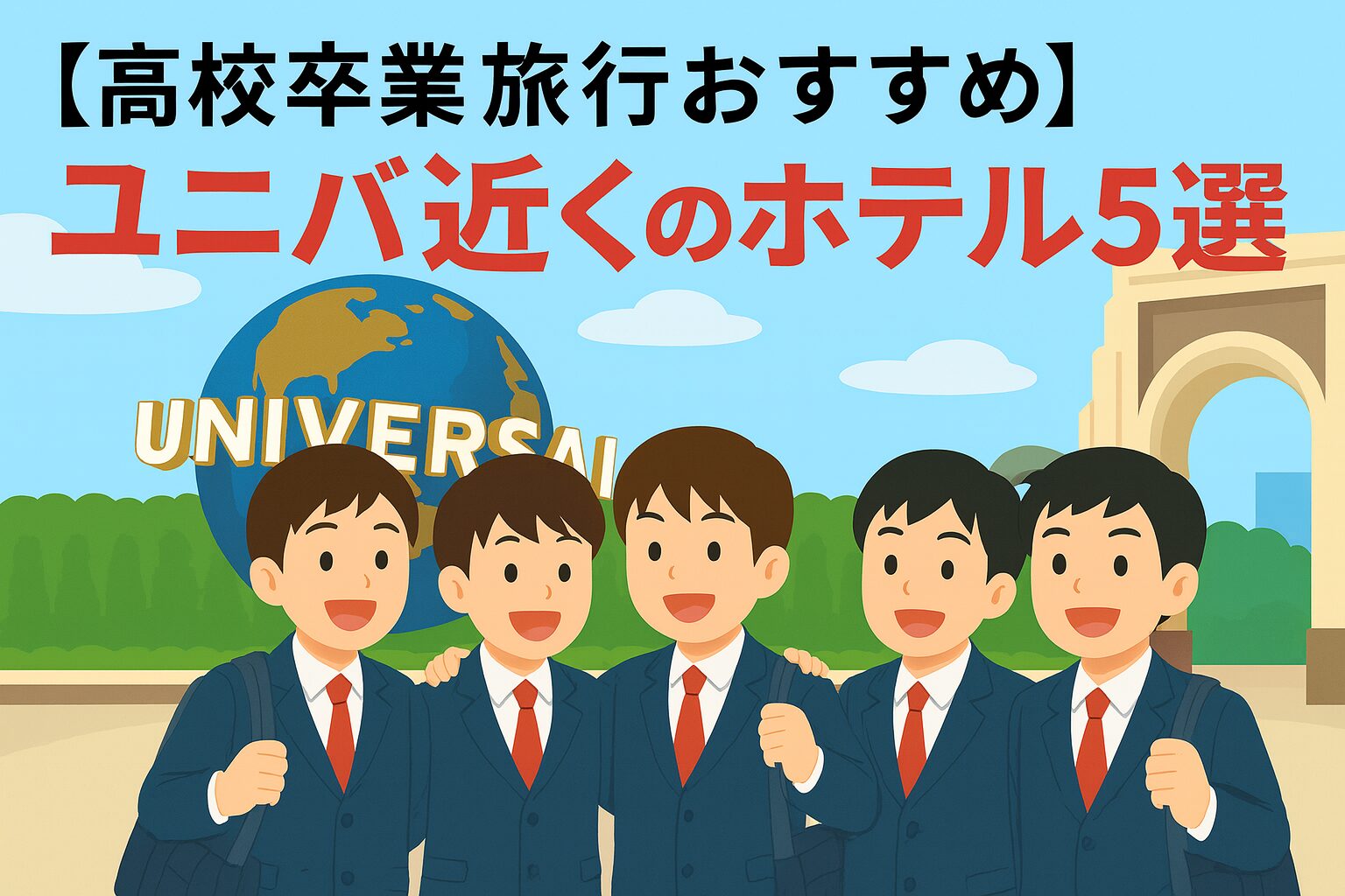 男子高校生　卒業旅行